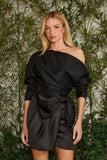 FABULOUS AGILITÀ - Saia Curta Nina Cetim Preto - Verão 27