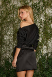 FABULOUS AGILITÀ - Saia Curta Nina Cetim Preto - Verão 27