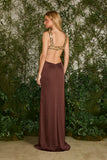 FABULOUS AGILITÀ - Vestido Longo Melissa Bordado Coffee