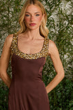 FABULOUS AGILITÀ - Vestido Longo Melissa Bordado Coffee