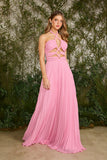 FABULOUS AGILITÀ - Vestido Longo Joy Plissado Rosa Bubble - Verão 27
