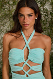 FABULOUS AGILITÀ - Vestido Longo Joy Plissado Azul Sadenha - Verão 27