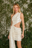 FABULOUS AGILITÀ - Vestido Curto Paula Drapeado OFF White