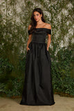 FABULOUS AGILITÀ - Vestido Longo Giulia Tafeta Preto - Verão 27