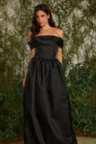 FABULOUS AGILITÀ - Vestido Longo Giulia Tafeta Preto - Verão 27