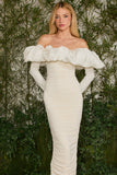 AGILITÀ - Vestido Midi Luisa Drapeado OFF White