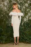 AGILITÀ - Vestido Midi Luisa Drapeado OFF White