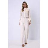 Practory - Camisa C/ Detalhe Flores Bege