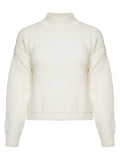 ANSELMI (AMBICIONE) - Blusa Gola Alta Detalhe Trama Off White