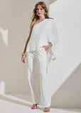 ALPHORRIA - Calça Reta C/ Ziper OFF White - Verão 27