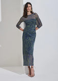 ALPHORRIA - Vestido Midi Franzido Estampado - Verão 27