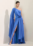 ALPHORRIA - Vestido Longo Ombro Só e Broche Azul - Verão 27