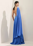 ALPHORRIA - Vestido Longo Ombro Só e Broche Azul - Verão 27