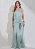 ALPHORRIA - Vestido Longo Bordado C/ Faixa OFF White - Verão 27