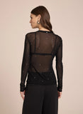 LE LIS BLANC - Blusa Tule Sili Preto