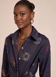 LE LIS BLANC - Chemise Bordado Fun Azul Marinho com Bordado Fun
