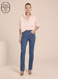 LE LIS BLANC - Calça Paula Reta Swarovski Jeans Médio