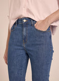 LE LIS BLANC - Calça Paula Reta Swarovski Jeans Médio