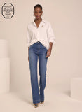 LE LIS BLANC - Calça Paula Flare Swarovski Jeans Médio