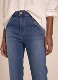 LE LIS BLANC - Calça Paula Flare Swarovski Jeans Médio