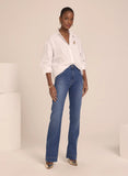 LE LIS BLANC - Calça Paula Flare Swarovski Jeans Médio