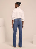 LE LIS BLANC - Calça Paula Flare Swarovski Jeans Médio