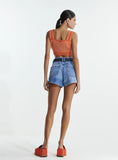 L'CECCI - Short Jeans Cecci com Cinto Índigo