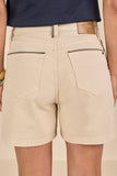 SCALON - Shorts Viscose Amplo Natural Branco