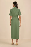 SCALON - Vestido Sarja Longuete Verde Oliva
