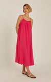 LENNY NIEMEYER - Vestido Franzido Decote Berry Pink