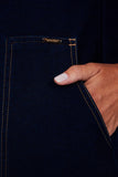 SCALON - Vestido Malha Denim Mídi Estonado Azul