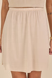 SCALON - Vestido Viscose Mídi Listras Bege