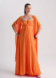 ALPHORRIA - Vestido de Festa Balone Longo C/ Caoa Laranja Hot