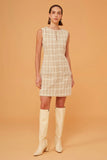 CORI - Vestido Tubo Tweed Rustico Palha