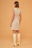 CORI - Vestido Tubo Tweed Rustico Palha