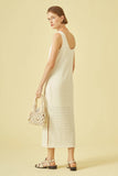 CORI - Vestido Mídi em Malha Rustica Off White