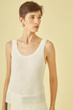 CORI - Regata Canelada Lurex em Tricot OFF White
