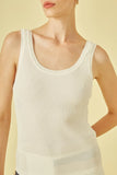 CORI - Regata Canelada Lurex em Tricot OFF White
