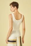 CORI - Regata Canelada Lurex em Tricot OFF White