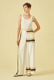 CORI - Regata Canelada Lurex em Tricot OFF White