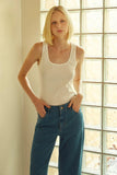 CORI - Regata Canelada Lurex em Tricot OFF White