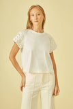 CORI - T-shirt Canoa com Manga Fuxio OFF White