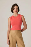 CORI - Regata Decote Retângulo em Tricot Coral