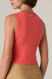 CORI - Regata Decote Retângulo em Tricot Coral