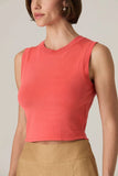 CORI - Regata Decote Retângulo em Tricot Coral