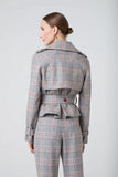 CORI - Mini Trench Coat em Xadrez Rústico