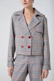 CORI - Mini Trench Coat em Xadrez Rústico