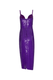 PATBO - Vestido Midi Paetês Roxo