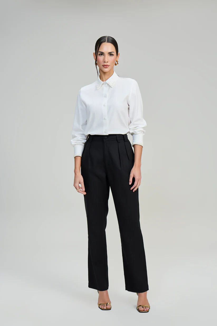 SCALON - Camisa Viscose Manga Longa OFF White