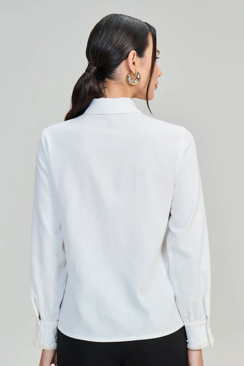 SCALON - Camisa Viscose Manga Longa OFF White